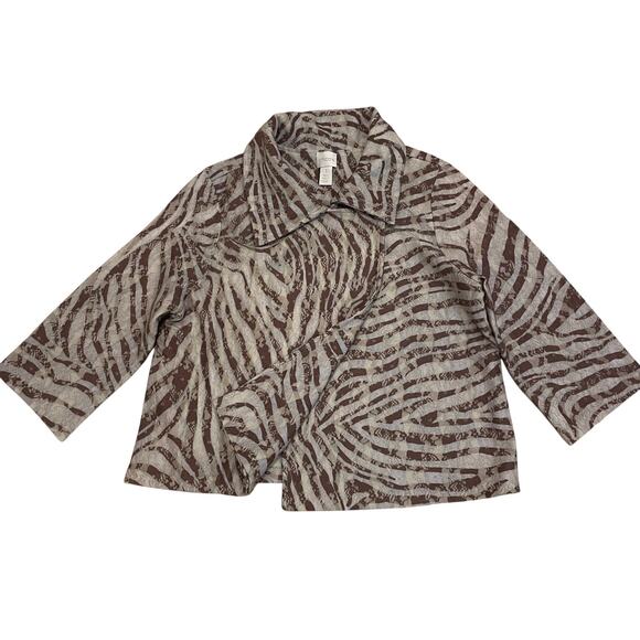 Chico’s 1 Zebra Swing Jacket | Runway-Inspired Neutral Brown Lace Fall '25 Trend - Picture 8 of 9